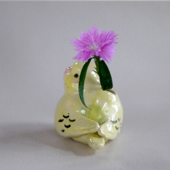 虎皮鸚鵡花瓶（陶鳥） 第4張的照片