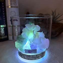 やさしく光る天然石のアロマディフューザー【白紫陽花 】 2枚目の画像