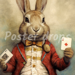 "Royal Rabbits' Ruse"/オリジナルアートポスター　インテリアやプレゼントにどうぞ。 3枚目の画像