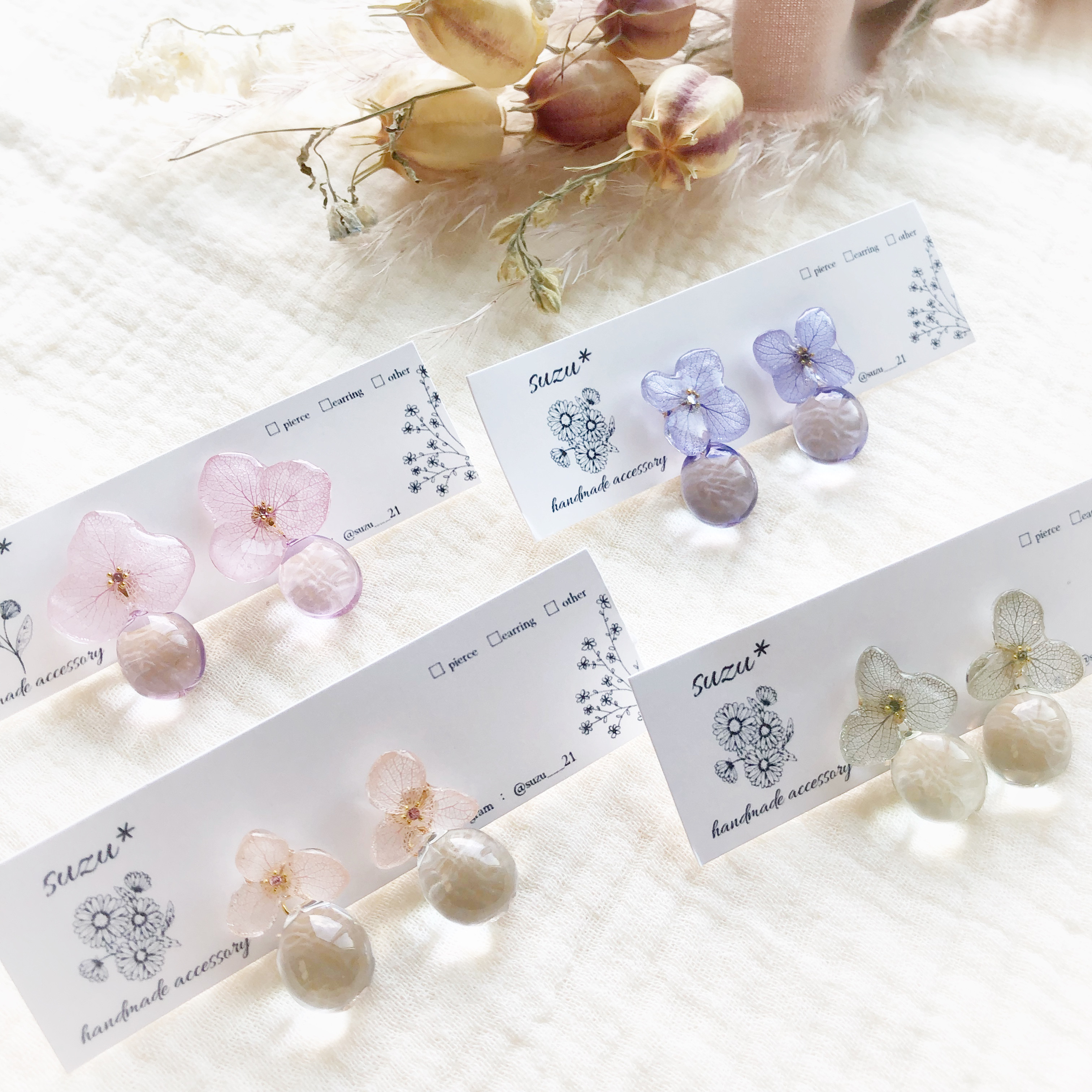 花の雫ピアス