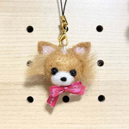 チワワ 羊毛フェルトのストラップ キーホルダー モカ＆ラテ 通販  