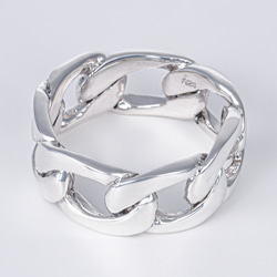 シルバー リング メンズ シルバー925 指輪 デザインリング 銀 喜平チェーン シンプル 鎖 3枚目の画像