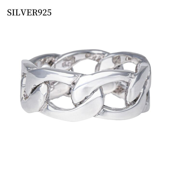 チェーン付きシルバーリング シルバー リング メンズ シルバー925 指輪 デザインリング 銀 喜平