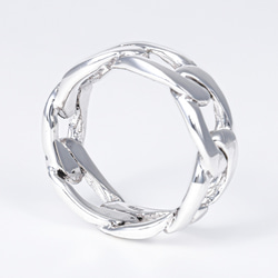 シルバー リング メンズ シルバー925 指輪 デザインリング 銀 喜平チェーン シンプル 鎖 5枚目の画像