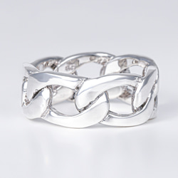 シルバー リング メンズ シルバー925 指輪 デザインリング 銀 喜平チェーン シンプル 鎖 6枚目の画像