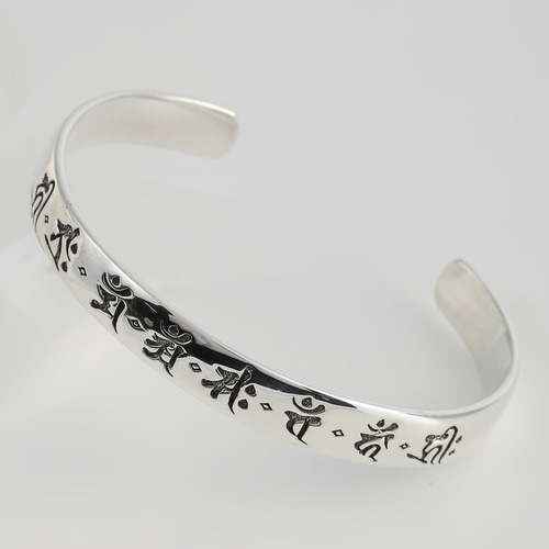 バングル メンズ レディース シルバー シルバー925 ブレスレット 梵字