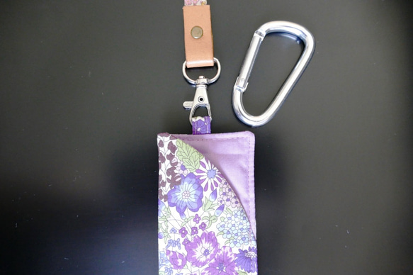 扇子盒 豐滿（女用：21cm） 自由瑪格麗特安妮（紫色） 扇子包 扇子支架 布配件 夏季 布雜貨 第2張的照片