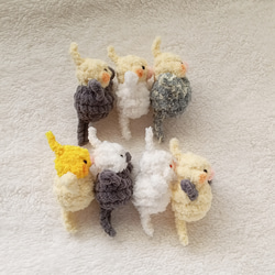 玄鳳鸚鵡小型娃娃玩偶&圓圓體型 可加吊飾 別針 可客製改色 手作毛線鉤織小物 鳥 寵物 第19張的照片
