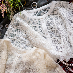 くるみさま専用⭐︎ アンティークボレロ アンティーク調刺繡レース ポレロ / white その他アクセサリー