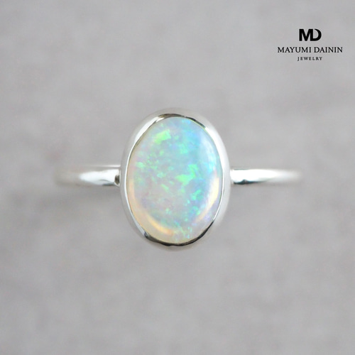 オパール リング-1点もの 天然石 シンプル アンティーク 指輪 誕生石