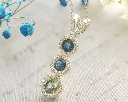 バイカラーサファイア　ペンダントトップ　オーダーハンドメイド 57cc402e55a452e114f62766344fe8