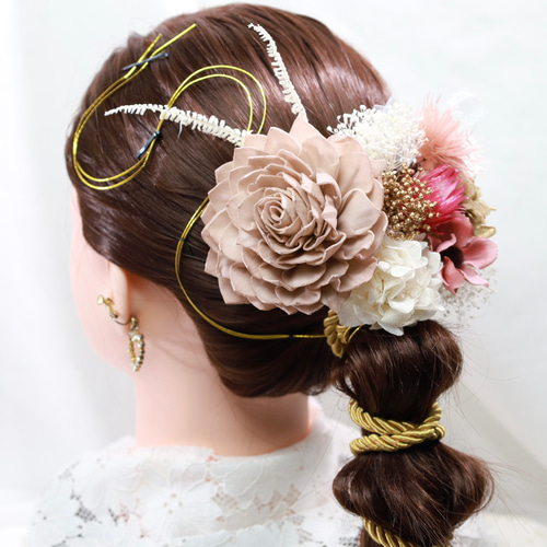 成人式髪飾り ヘアアクセサリー成人式 紐アレンジ 結婚式 卒業式髪飾り 