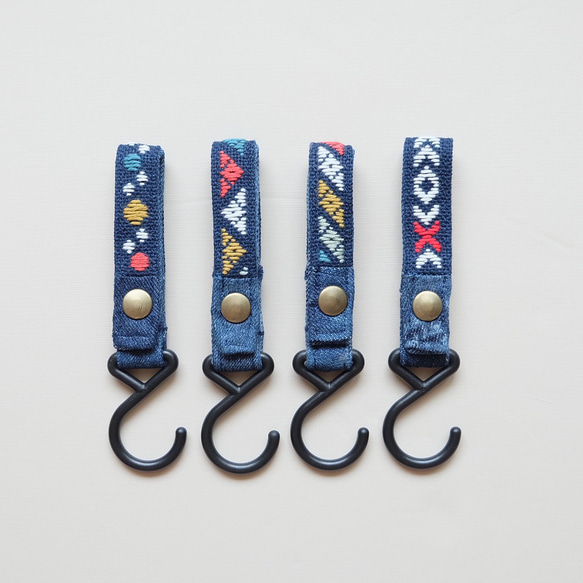 Kogin刺繡戶外掛鉤☺︎ 簡約 [露營 ☺︎ 刺繡] 牛仔布改造 ☺︎ 衣架掛鉤 ⌘ 接受客製化 ⌘ 第12張的照片