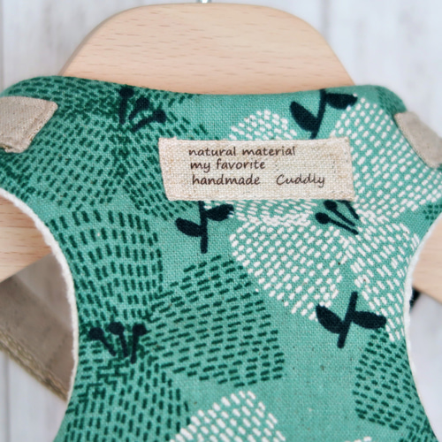 犬用 ❁エプロンハーネス❁ 北欧風お花柄 カラー：ミントグリーン