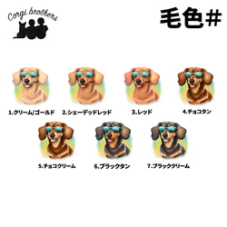 【 グラサン ダックスフンド 】  パステルカラー ハンカチ　2枚セット　犬　ペット　うちの子　プレゼント 5枚目の画像