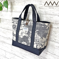 受注制作〗ハワイアン✿手提げトートバッグ S コバルトブルー（他