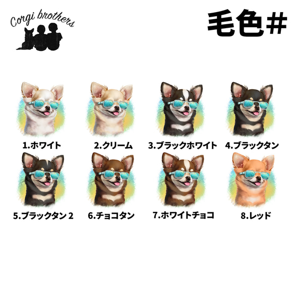 【 グラサン チワワ 】  パステルカラー ハンカチ　2枚セット　犬　ペット　うちの子　プレゼント 5枚目の画像