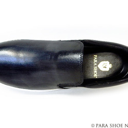 PARASHOE 本革スリッポンレザースニーカー カジュアルシューズ 黒 24.5～27cm (PMO1902-BLK) 7枚目の画像