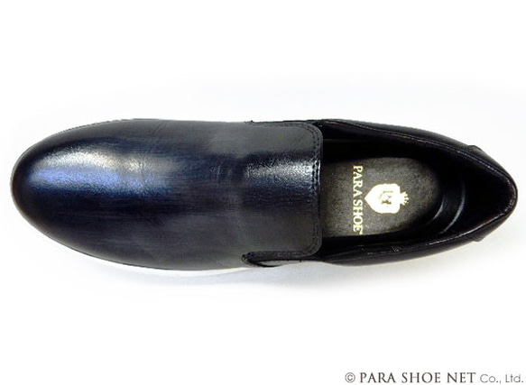 PARASHOE 本革スリッポンレザースニーカー カジュアルシューズ 黒 24.5～27cm (PMO1902-BLK) 7枚目の画像