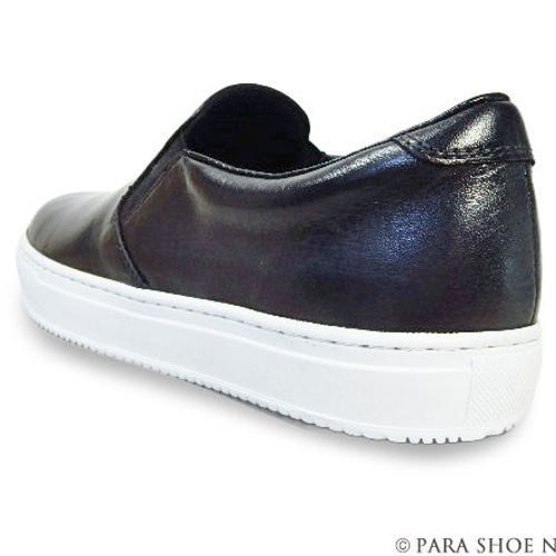 PARASHOE 本革スリッポンレザースニーカー カジュアルシューズ 黒 23