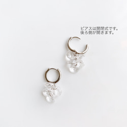 《再販》クリスタル　グレープ【イヤリング/ピアス】/crystal-002（ガラス、クリア、透明） 5枚目の画像