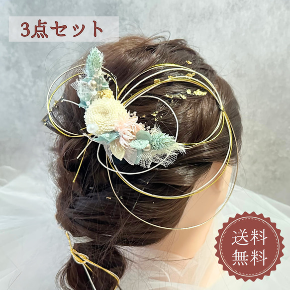 髪飾り 成人式 パール 可愛い ヘアアクセサリー 花 リボン クリップ コサージュ 入学式 結婚式 簡単 230205B 1枚目の画像