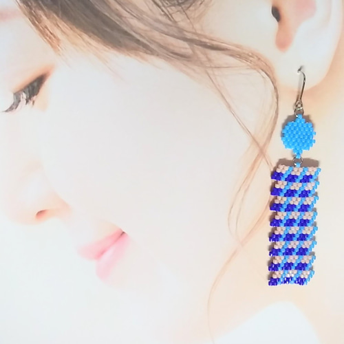 ハンドメイド】デリカビーズピアス☆嵐☆No，6