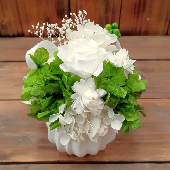 仏花お供え花造花白薔薇アレンジ