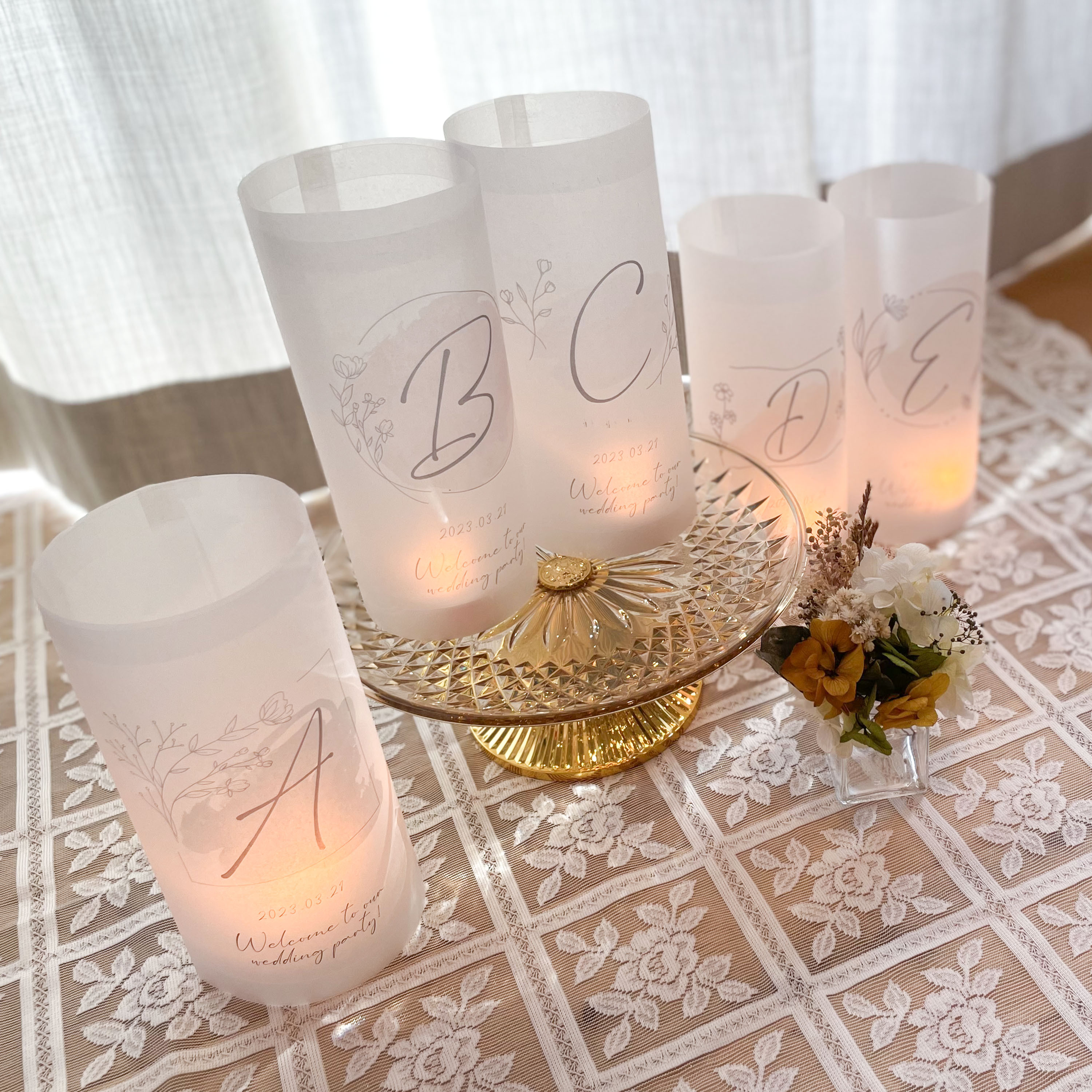 ♡70【韓国ウェディング】テーブルナンバー ランタン トレーシング