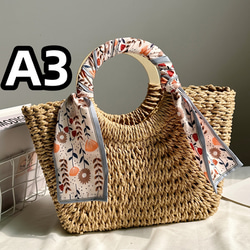 【受注制作】かごバッグ トートバッグ 巾着 レトロ 手作りバッグ ビーチハンドバッグ サマー 旅行 編みバッグ 10枚目の画像