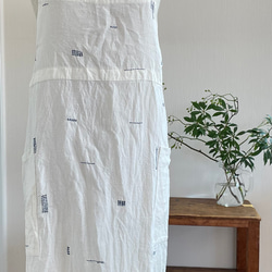 あちこちSASHIKO ベルギーリネンエプロン 細ヒモかぶるタイプ