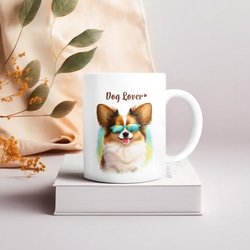 【 グラサン パピヨン 】 マグカップ　犬　ペット　うちの子　犬グッズ　ギフト　プレゼント　母の日 3枚目の画像