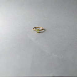 【Kakera】ペリドット　地球の優しい贈り物　真鍮フリーサイズ　6×4 宝石質　8月誕生石 4枚目の画像