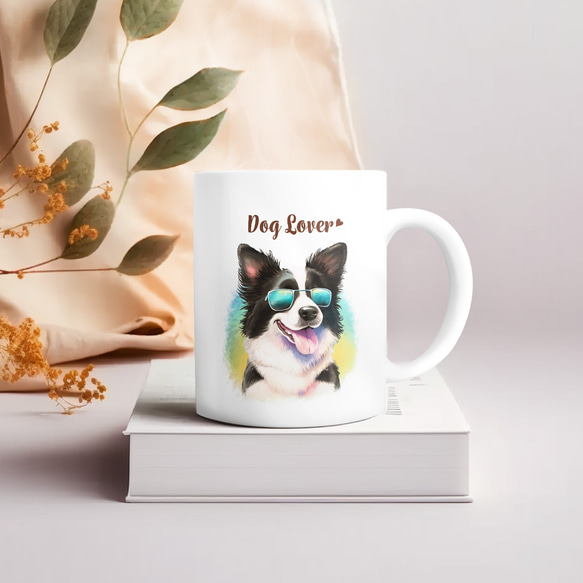 【 グラサン ボーダーコリー 】  マグカップ　犬　ペット　うちの子　犬グッズ　ギフト　プレゼント　母の日 3枚目の画像