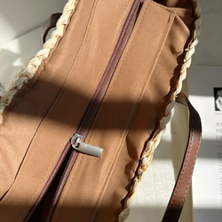 【受注制作】かごバッグ トートバッグ 手作りバッグ ビーチハンドバッグ サマー 旅行 編みバッグ 5枚目の画像