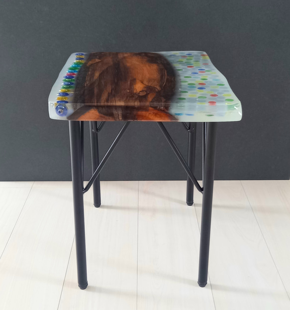 レジン　ローテーブル　黒柿　ビー玉　おはじき レジン ローテーブル 黒柿 ビー玉 おはじき ローテーブル・リビング