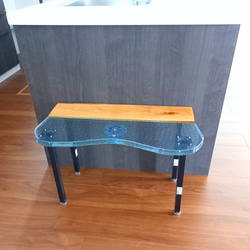 レジン ローテーブル 黒柿 ビー玉 おはじき ローテーブル・リビング