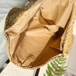 【受注制作】かごバッグ トートバッグ レトロ 手作りバッグ ビーチハンドバッグ サマー 旅行 編みバッグ 2枚目の画像
