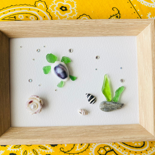 沖縄シーグラス】ウミガメさんと海の中 沖縄の海からの贈り物 その他