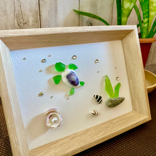 沖縄シーグラス】ウミガメさんと海の中 沖縄の海からの贈り物 その他