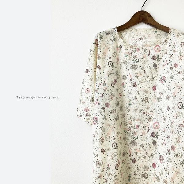 リバティ Memories of rain（ピンク） ドルマンワンピース【受注製作】