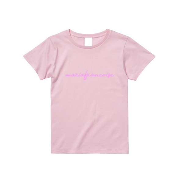 MariaFrancoise 日本限定筆記体ロゴ　Tシャツ　ハイライトピンク 5枚目の画像