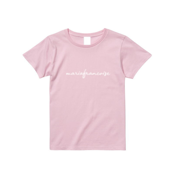 MariaFrancoise 日本限定筆記体ロゴ　Tシャツ　ハイライトピンク 3枚目の画像