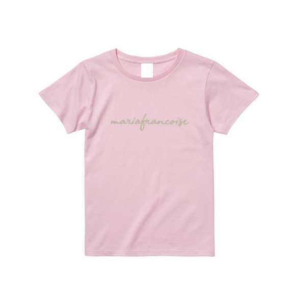 MariaFrancoise 日本限定筆記体ロゴ　Tシャツ　ハイライトピンク 7枚目の画像