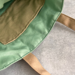 A4サイズ対応/インド刺繍×帆布☆トートバッグ＆ポーチセット〈グリーン系〉 5枚目の画像