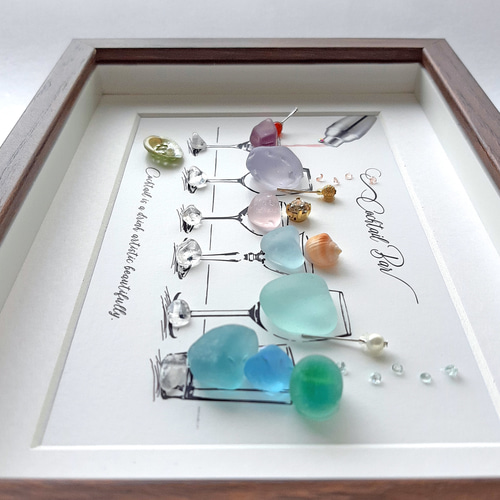 れい　オーダー受付　シーグラスアート れい様専用 オーダー受付 シーグラス／天然石／フレームアート 夢見る