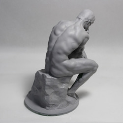 石膏像　デッサン　考える人　グレー　インテリア　彫刻　置物　レジン 3枚目の画像