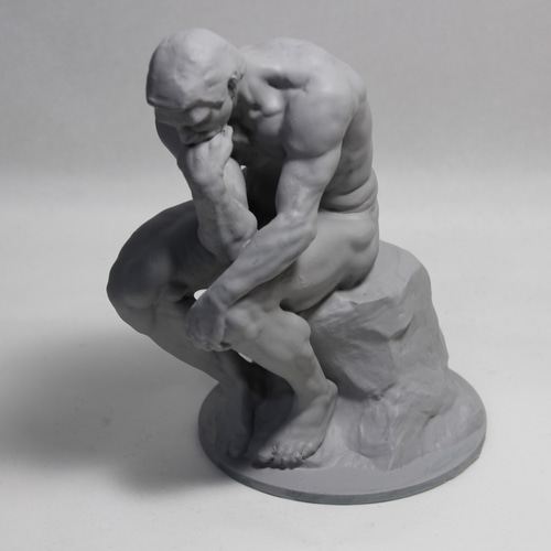 石膏像 デッサン 考える人 グレー インテリア 彫刻 置物 レジン 彫刻