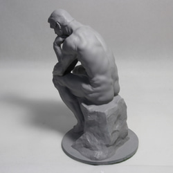 石膏像　デッサン　考える人　グレー　インテリア　彫刻　置物　レジン 2枚目の画像