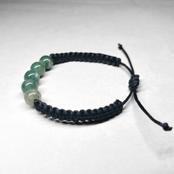 moss agate nylon bracelet：black / モスアゲートナイロンブレスレット 8mm 3枚目の画像